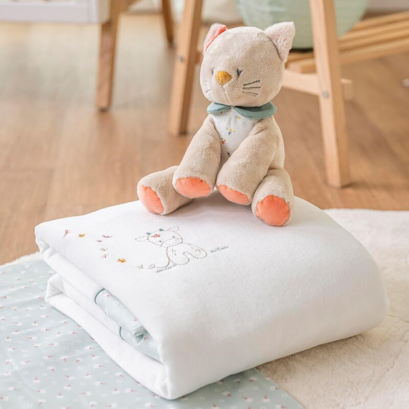  - mila zoë lana - peluche chat beige 30 cm 